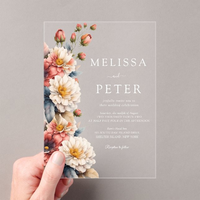 Wildflower Wedding  Acrylic Invitations (Insitu (Handheld))