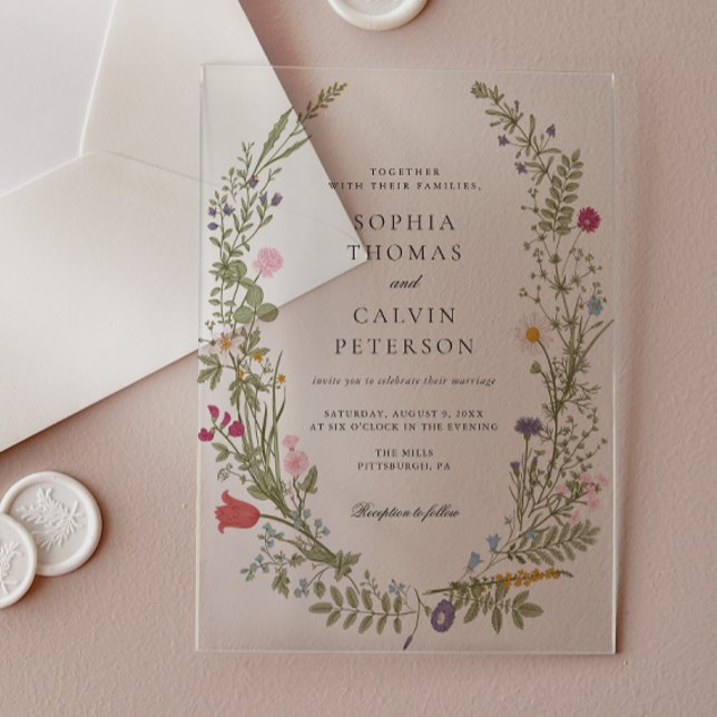 Wildflower Wedding Acrylic Invitations (Creator Uploaded)