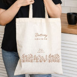 Wildflower Wedding Any Color Floral Bridesmaid Tote Bag<br><div class="desc">Wildflower wedding gift tote bag for anyone in your wedding party. Easy to personalize a mug for your maid of honor, bridesmaids, mother of the bride etc and you can also add the name of the bride and groom and their wedding date. Simple and elegant boho floral design with line...</div>