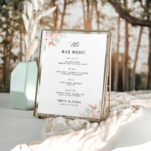 Wildflower Wedding Bar Menu Sign Template