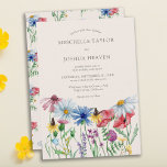 Wildflower Wedding Boho Country Floral Invitation<br><div class="desc">Wildflower wedding invitation with watercolor wild flowers. This rustic country botanical design has a pretty border of wildflowers including daisy poppy cornflower coneflower buttercup seedhead and clover. An elegant modern floral with girly,  bohemian garden theme. Please browse my store in the Wildflower Charm collection,  for matching items</div>