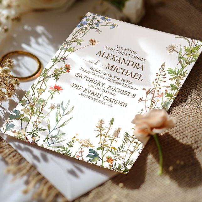 Wildflower Wedding Boho Country Floral Wedding Invitation (Creator Uploaded)