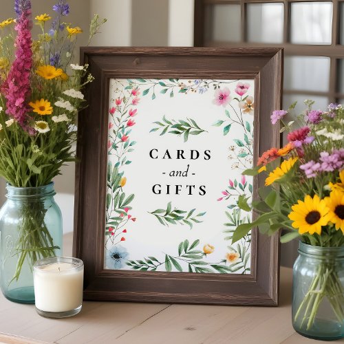 Wildflower Wedding Bridal Shower Cards Gifts Sign