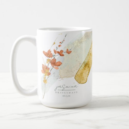 Wildflower Wedding Bridesmaid Gold ID954 Coffee Mug