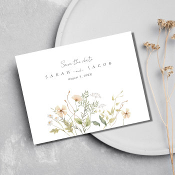 Wildflower Wedding Budget Save The Date Announcement Postcard by stylelily at Zazzle