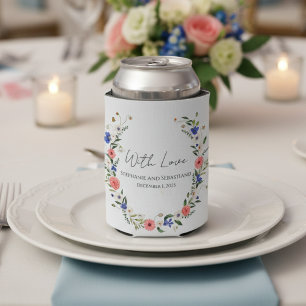 Wildflower Wedding Can Cooler