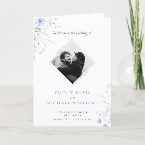 Wildflower Wedding Ceremony Program Card