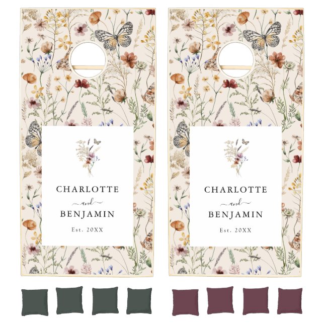 Wildflower Wedding Cornhole Set (Set)