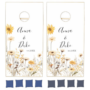 Wildflower Wedding Cornhole Set