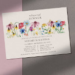 Wildflower Wedding Country Floral Rehearsal Dinner Invitation<br><div class="desc">Wildflower wedding rehearsal dinner invitation with watercolor wild flowers. This rustic country botanical design has a pretty border of wildflowers including daisy poppy cornflower coneflower buttercup and clover. An elegant modern floral with bohemian garden theme. Please browse my store in the Wildflower Charm collection,  for matching items.</div>