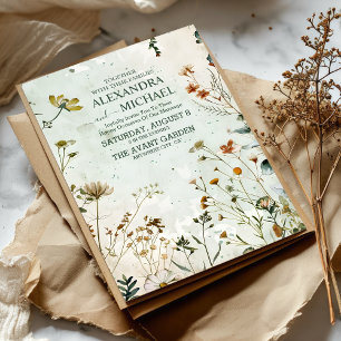 Wildflower Wedding Country Floral Wedding Invitation