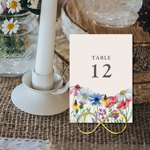 Wildflower Wedding Country Flower Table Number