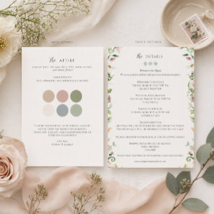 Wildflower Wedding Details & Attire Card