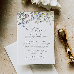 Wildflower Wedding Details Enclosure Card Floral