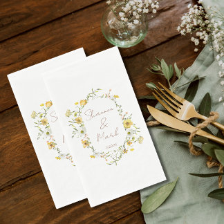 Wildflower Wedding Dinner Paper Guest Towels
