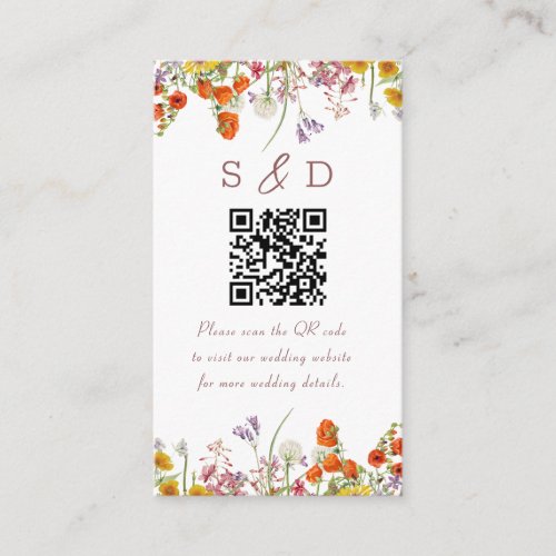 Wildflower Wedding Enclosure Card