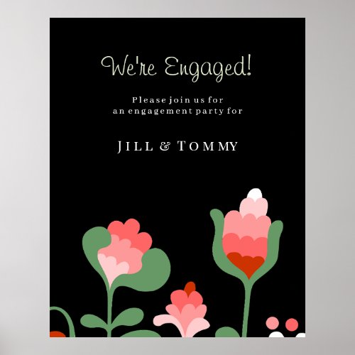 Wildflower Wedding Engagement Party Invitation Poster