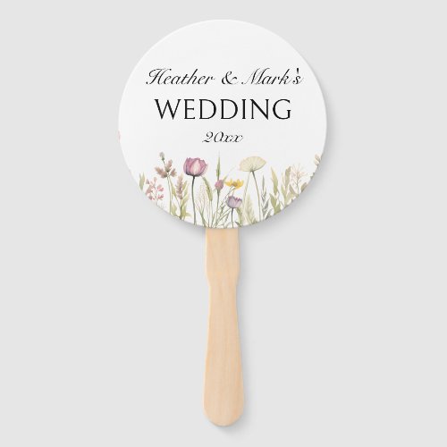 Wildflower Wedding Fan with Photo