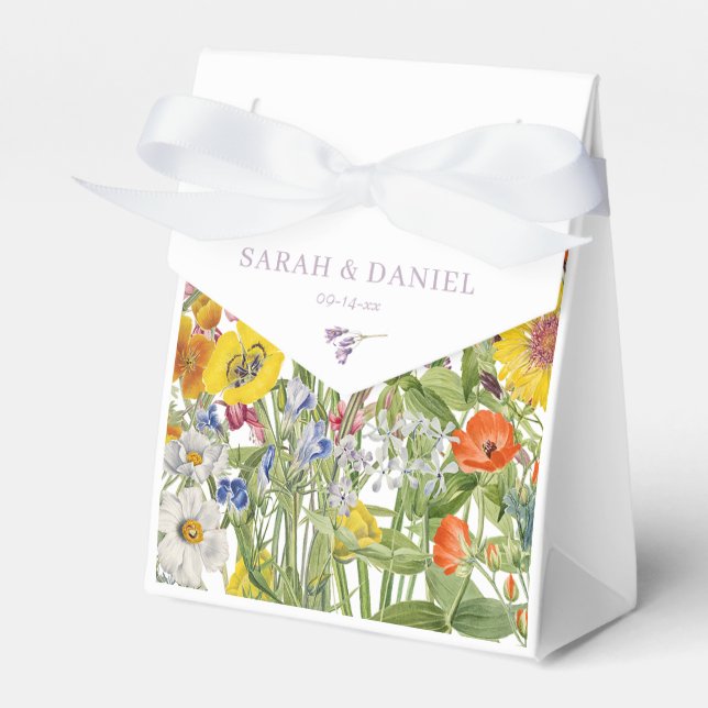 Wildflower Wedding Favor Box (Front Side)
