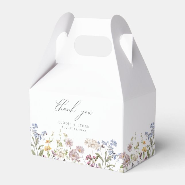Wildflower Wedding Favor Box Floral Boho Summer (Front Side)