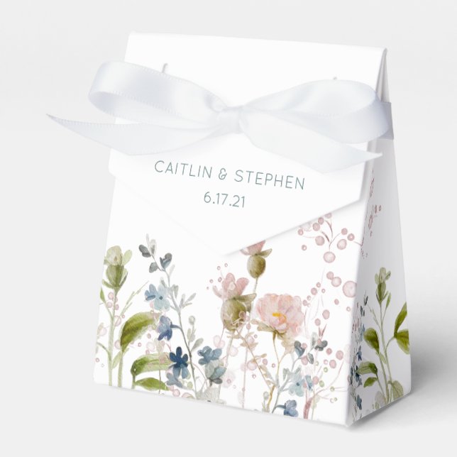 Wildflower Wedding Favor Boxes (Front Side)