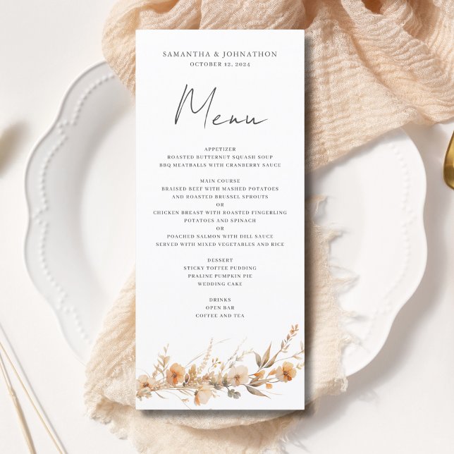 Wildflower Wedding Flat Menu (Creator Uploaded)
