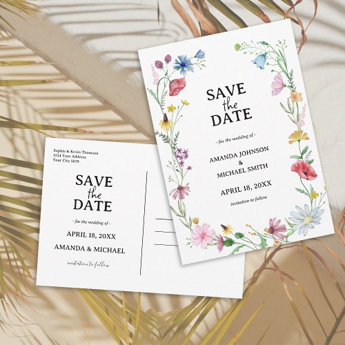 Wildflower Wedding Floral  Save The Date