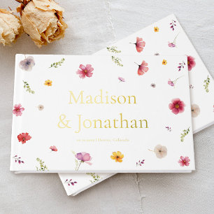 Wildflower Wedding Foil Guest Book