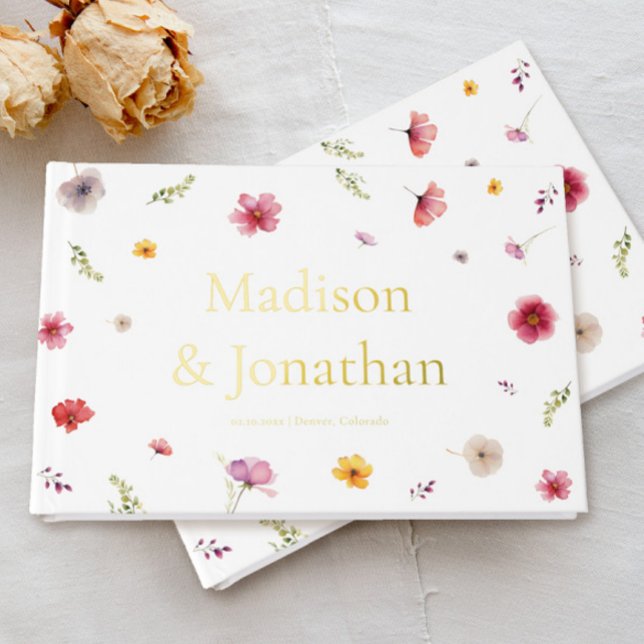 Wildflower Wedding Foil Guest Book (Creator Uploaded)