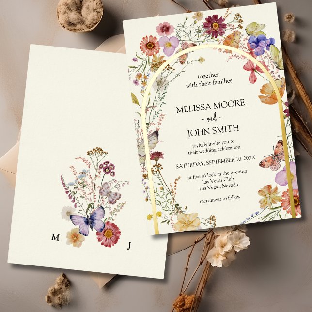 Wildflower Wedding Foil Invitation (Creator Uploaded)