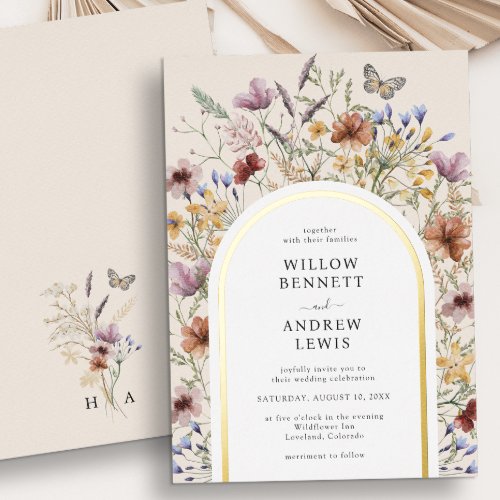 Wildflower Wedding Foil Invitation