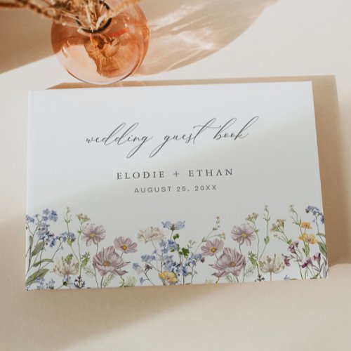 Wildflower Wedding Guest Book Floral Boho Modern