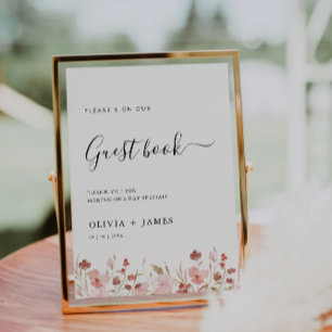 Wildflower Wedding Guest Book Sign Template