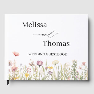 Wildflower Wedding Guestbook with Photo