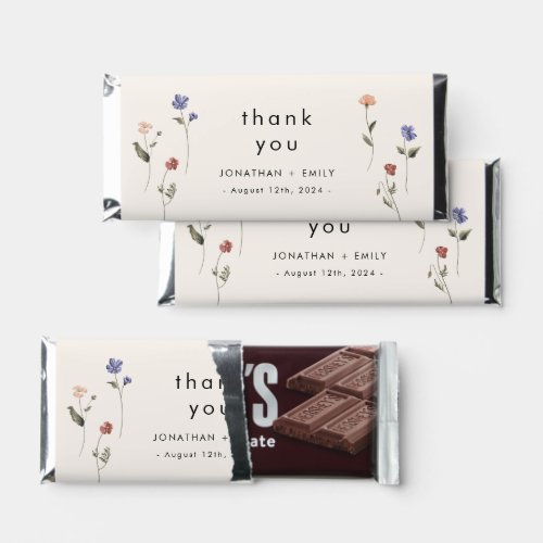 Wildflower Wedding Hershey Bar Favors