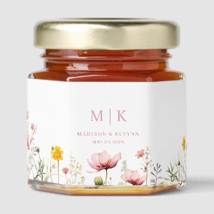 Wildflower Wedding Honey Jar Favors