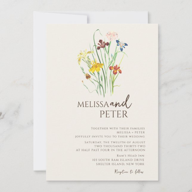 Wildflower Wedding  Invitation (Front)