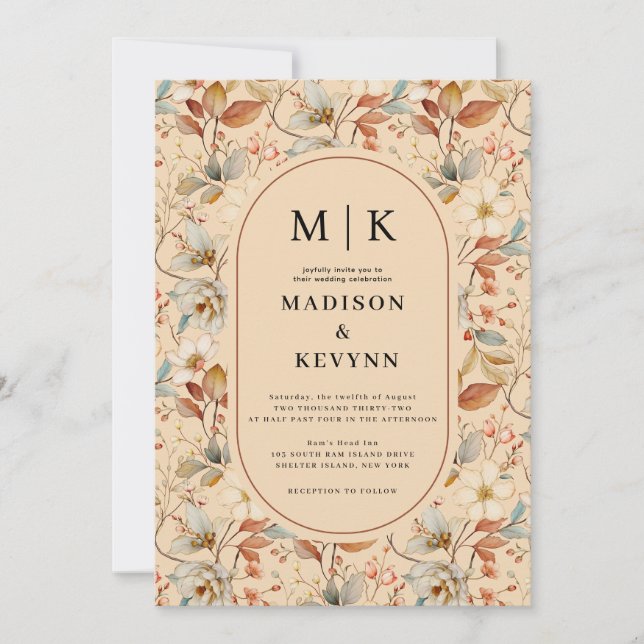 Wildflower  Wedding Invitation (Front)