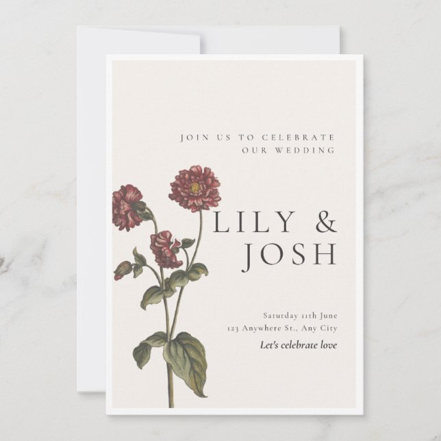 Wildflower Wedding Invitation (Front)