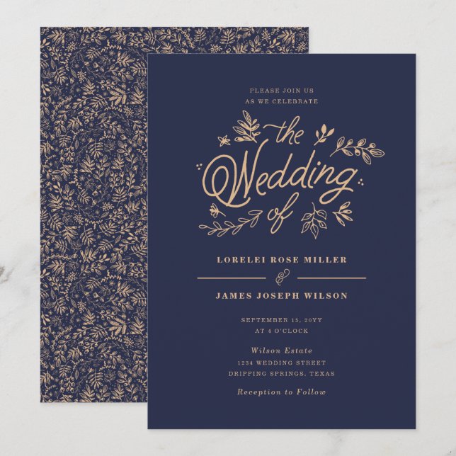 Wildflower Wedding Invitation (Front/Back)