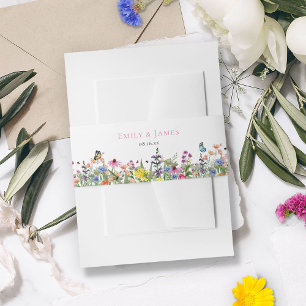 Wildflower Wedding Invitation Belly Band