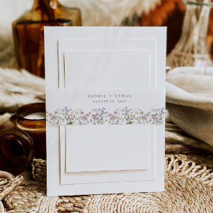 Wildflower Wedding Invitation Belly Band Floral