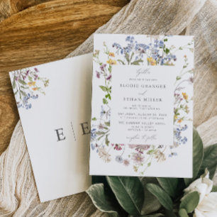 Wildflower Wedding Invitation Boho Whimsical