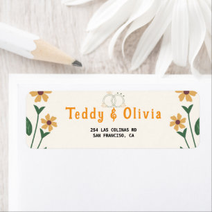 Wildflower Wedding Invitation Label