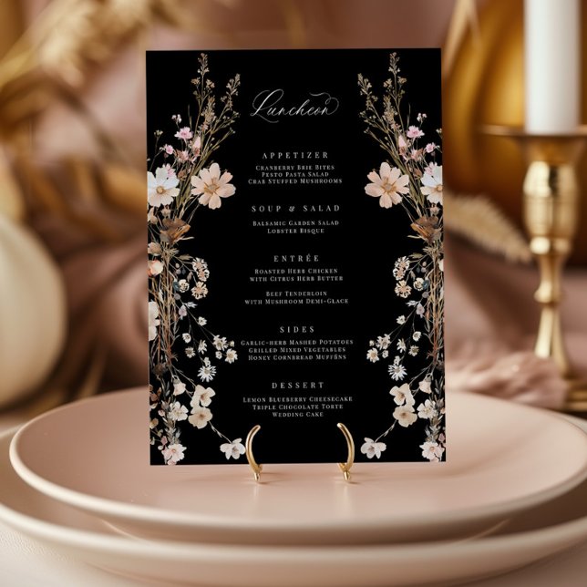 Wildflower Wedding Lunch Menu Boho Bridal Shower  (Creator Uploaded)