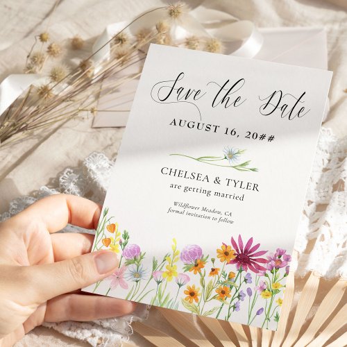 Wildflower Wedding Meadow Floral and Photo Save The Date