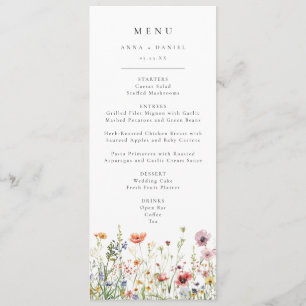 Wildflower Wedding Menu