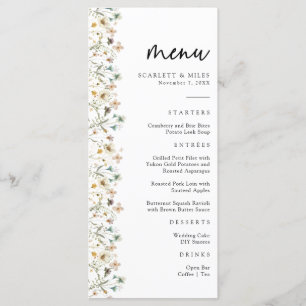 Wildflower Wedding Menu