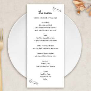 Wildflower Wedding Menu