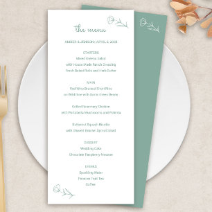 Wildflower Wedding Menu in Sage